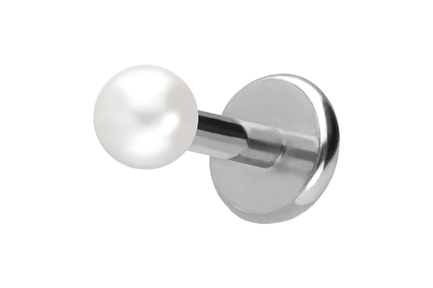 Titan Labret Piercing mit Push Fit SYNTHETISCHE PERLE
